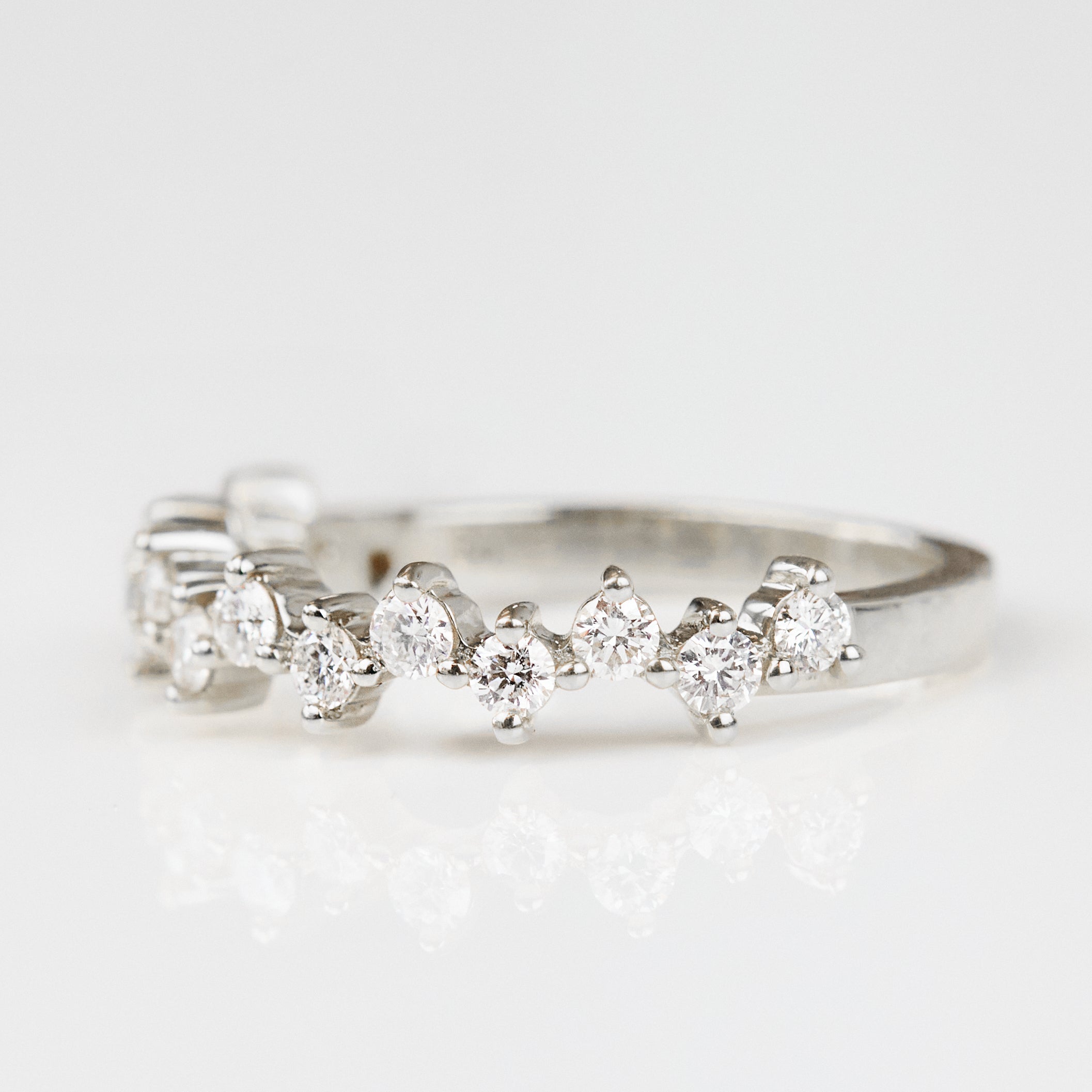 0.25 TCW Round Shaped Half Eternity Lab Grown Diamond Wedding Band